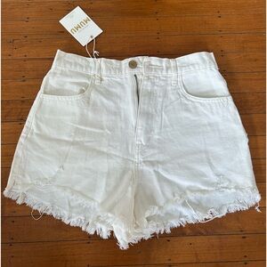 SHOW ME YOUR MUMU White Jean Shorts